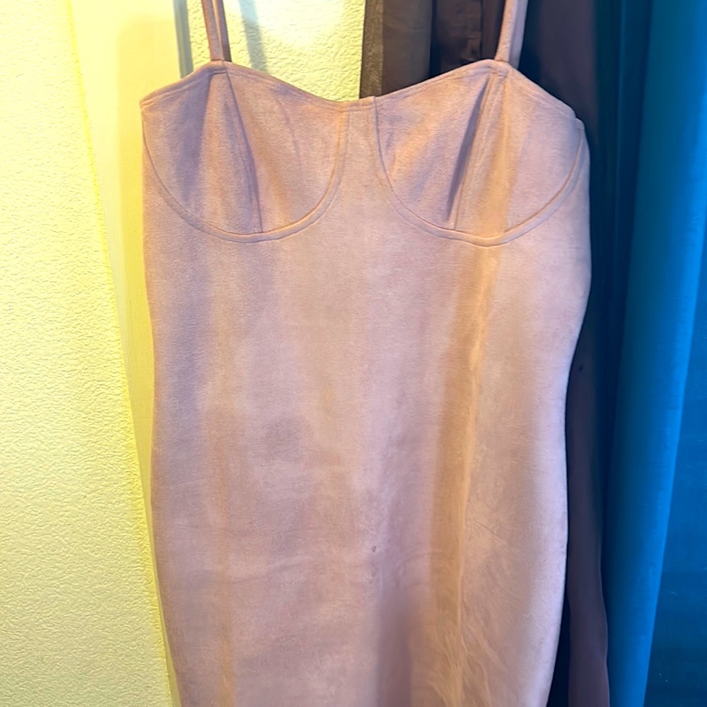 Jr pink suede mini dress